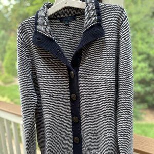 Boden Wool and Angora Mock Turtleneck Cardigan, Size L